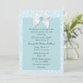 Uitnodiging tot Baby shower van de zoete blauwe pa (Staand voorkant)