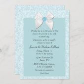 Uitnodiging tot Baby shower van de zoete blauwe pa (Voorkant / Achterkant)