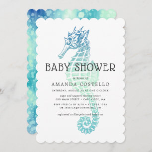 Uitnodiging tot Baby shower van Elegant Seahorse