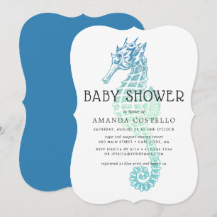 Uitnodiging tot Baby shower van Elegant Seahorse