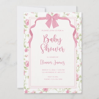 uitnodiging tot Baby shower van Floral