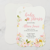  uitnodiging tot Baby shower van Floral (Voorkant / Achterkant)