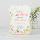  uitnodiging tot Baby shower van Floral (Staand voorkant)