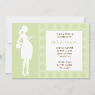 Uitnodiging tot Baby shower van groene Stippen