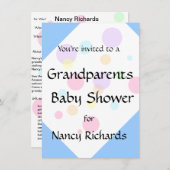 Uitnodiging tot Baby shower van grootouders - Jong (Voorkant / Achterkant)