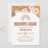Uitnodiging tot Baby shower van Groovy (Voorkant)