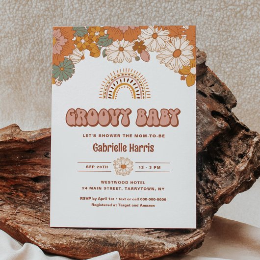 Uitnodiging tot Baby shower van Groovy