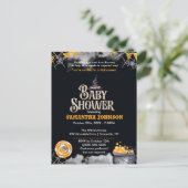 Uitnodiging tot Baby shower van Halloween (Staand voorkant)