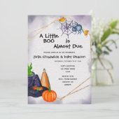 Uitnodiging tot Baby shower van Halloween (Staand voorkant)