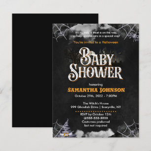 Uitnodiging tot Baby shower van Halloween Briefkaart