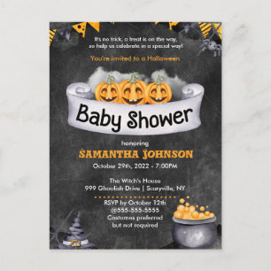 Uitnodiging tot Baby shower van Halloween Briefkaart