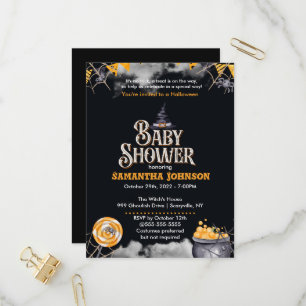 Uitnodiging tot Baby shower van Halloween Briefkaart