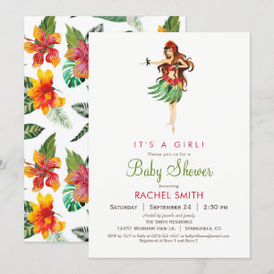 Uitnodiging tot Baby shower van Hawaiian Luau
