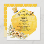 Uitnodiging tot Baby shower van Honey Bee (Voorkant / Achterkant)