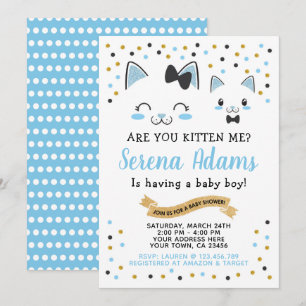 Uitnodiging tot Baby shower van Kitty Cat Boys