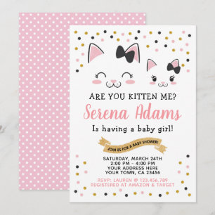 Uitnodiging tot Baby shower van Kitty Cat Girls