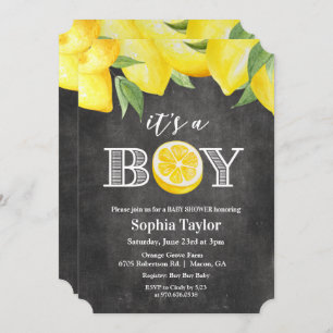 Uitnodiging tot Baby shower van Lemon Boy Chalkboa