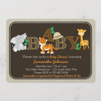 Uitnodiging tot Baby shower van oerwouden