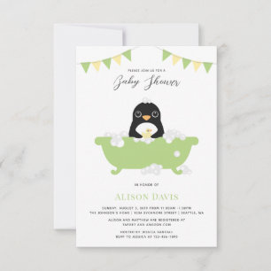 Uitnodiging tot Baby shower van Penguin