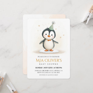 Uitnodiging tot Baby shower van Penguin