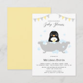 Uitnodiging tot Baby shower van Penguin (Voorkant / Achterkant)