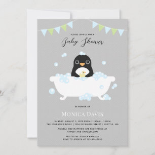 Uitnodiging tot Baby shower van Penguin