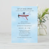 Uitnodiging tot Baby shower van piloten en luchtva (Staand voorkant)