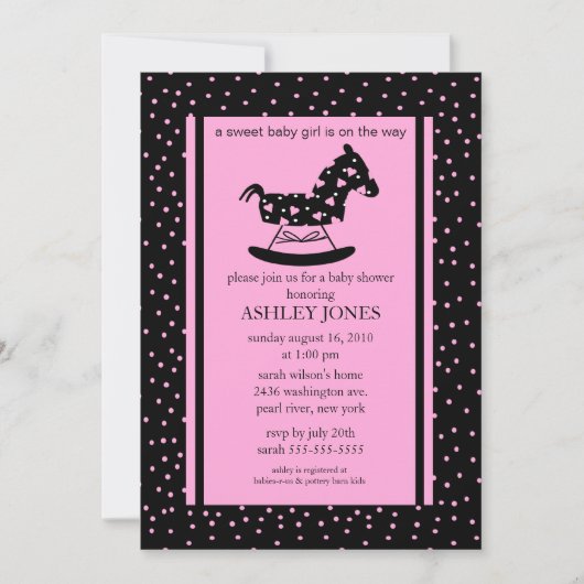 Uitnodiging tot Baby shower van Rocking Horse (Voorkant)