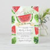 Uitnodiging tot Baby shower van Tropical Red Water (Staand voorkant)