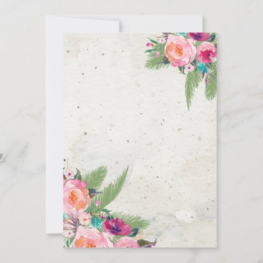 Uitnodiging tot Baby shower van tropische ananasse (Achterkant)