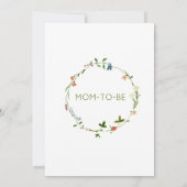 Uitnodiging tot Baby shower van wilde bloemen (Achterkant)