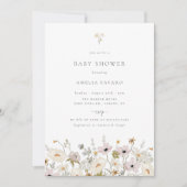 Uitnodiging tot Baby shower van wilde bloemen (Voorkant)