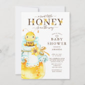Uitnodiging tot Baby shower van zoete honingbijen (Voorkant)