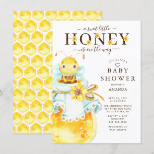 Uitnodiging tot Baby shower van zoete honingbijen