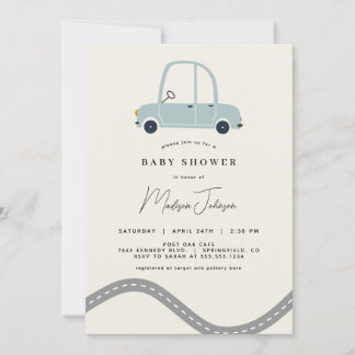Uitnodiging tot Baby shower voor auto's