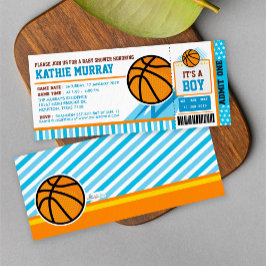 Uitnodiging tot Baby shower voor Basketball Ticket