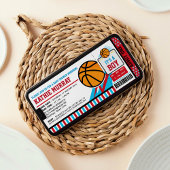 Uitnodiging tot Baby shower voor Basketball Ticket