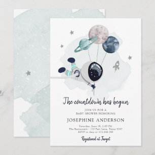 Uitnodiging tot Baby shower voor ruimteveer
