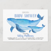 Uitnodiging tot baby shower voor walvis