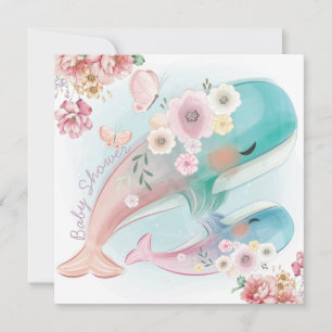 Uitnodiging tot Baby shower voor walvissen