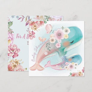 Uitnodiging tot Baby shower voor walvissen