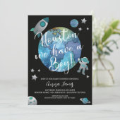 Uitnodiging tot Baby shower voor Waterverf in de r (Staand voorkant)