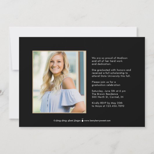 Uitnodiging tot bekendmaking Afstuderen van partij (Achterkant)