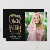 Uitnodiging tot bekendmaking Afstuderen van partij (Voorkant / Achterkant)