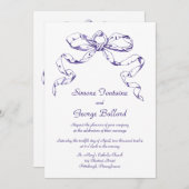 Uitnodiging tot blauwe boot Swag Wedding (Voorkant / Achterkant)