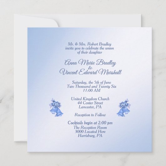 Uitnodiging tot blauwe bruiloft (Voorkant)