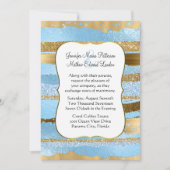 Uitnodiging tot blauwe en gouden weddenschappen (Voorkant)
