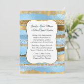 Uitnodiging tot blauwe en gouden weddenschappen (Staand voorkant)