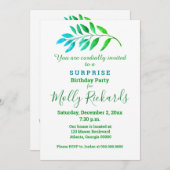 Uitnodiging tot blauwe groene olievlek voor verras (Voorkant / Achterkant)