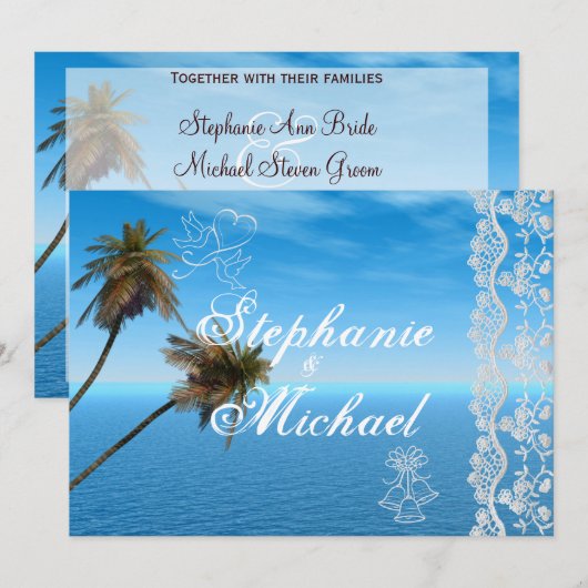 Uitnodiging tot blauwe Oceaan (Voorkant / Achterkant)